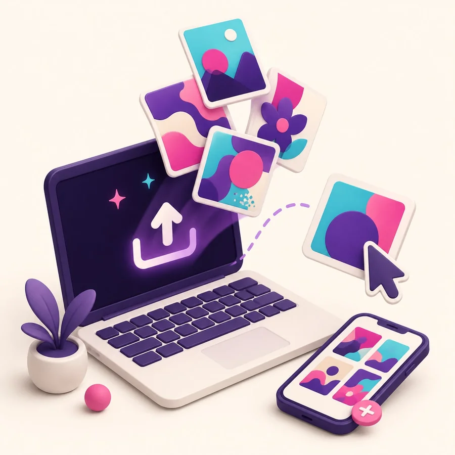 Sube tus diseños desde tu computadora o celular
